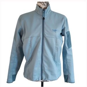 ARC'TERYX Jacket Zip Up Softshell Windstopper Light Blue Pockets Vintage Women M